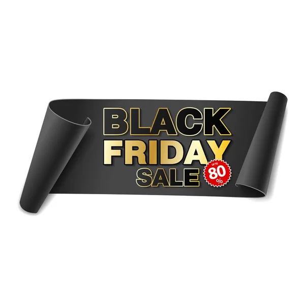 Black Friday Sale Paper Banner — Stock Vector