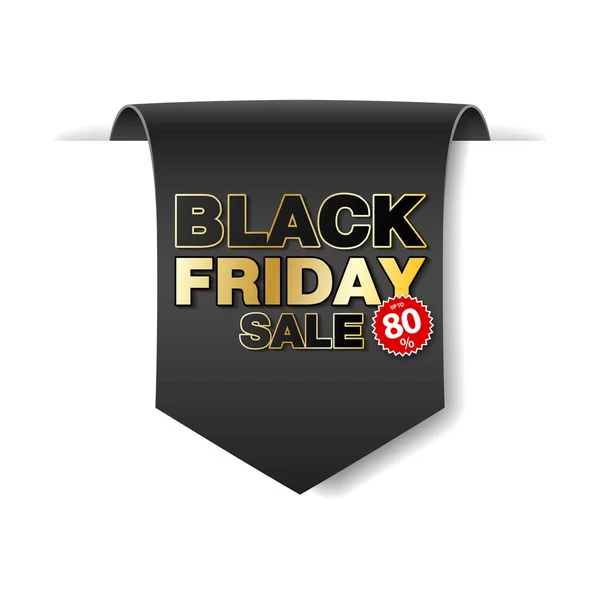 Black Friday Sale Paper Banner — Stock Vector