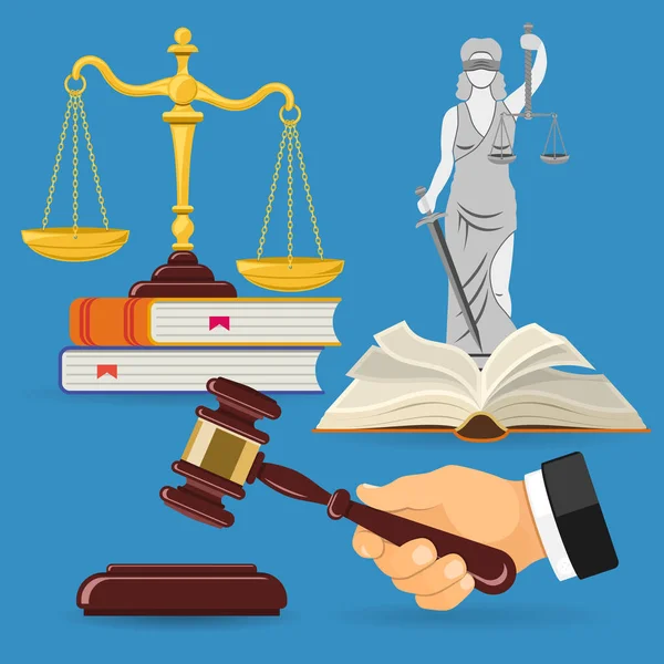 Concepto de Derecho y Justicia — Vector de stock