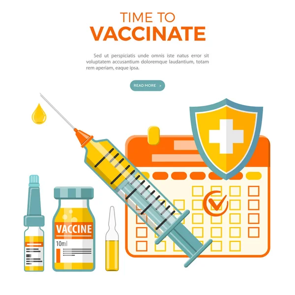 Vaccinationskoncept Banner — Stock vektor