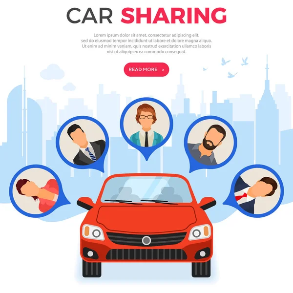 Conceito de serviço de partilha de carro — Vetor de Stock