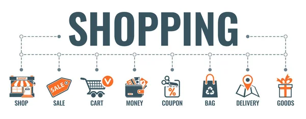 Bannière de shopping Internet — Image vectorielle