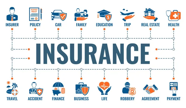 Banner de servicios de seguros — Archivo Imágenes Vectoriales