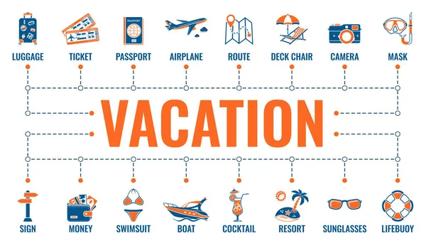 Vakantie Tijd en Toerisme Banner — Stockvector