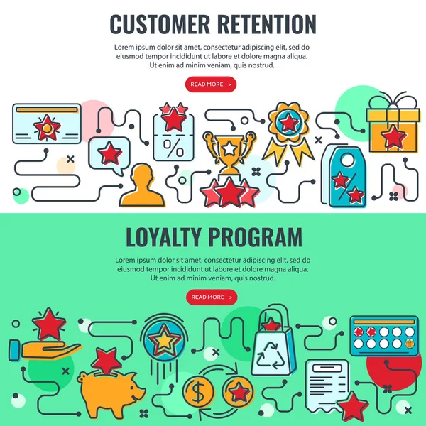 Програма лояльності банери підтримки клієнтів — стоковий вектор