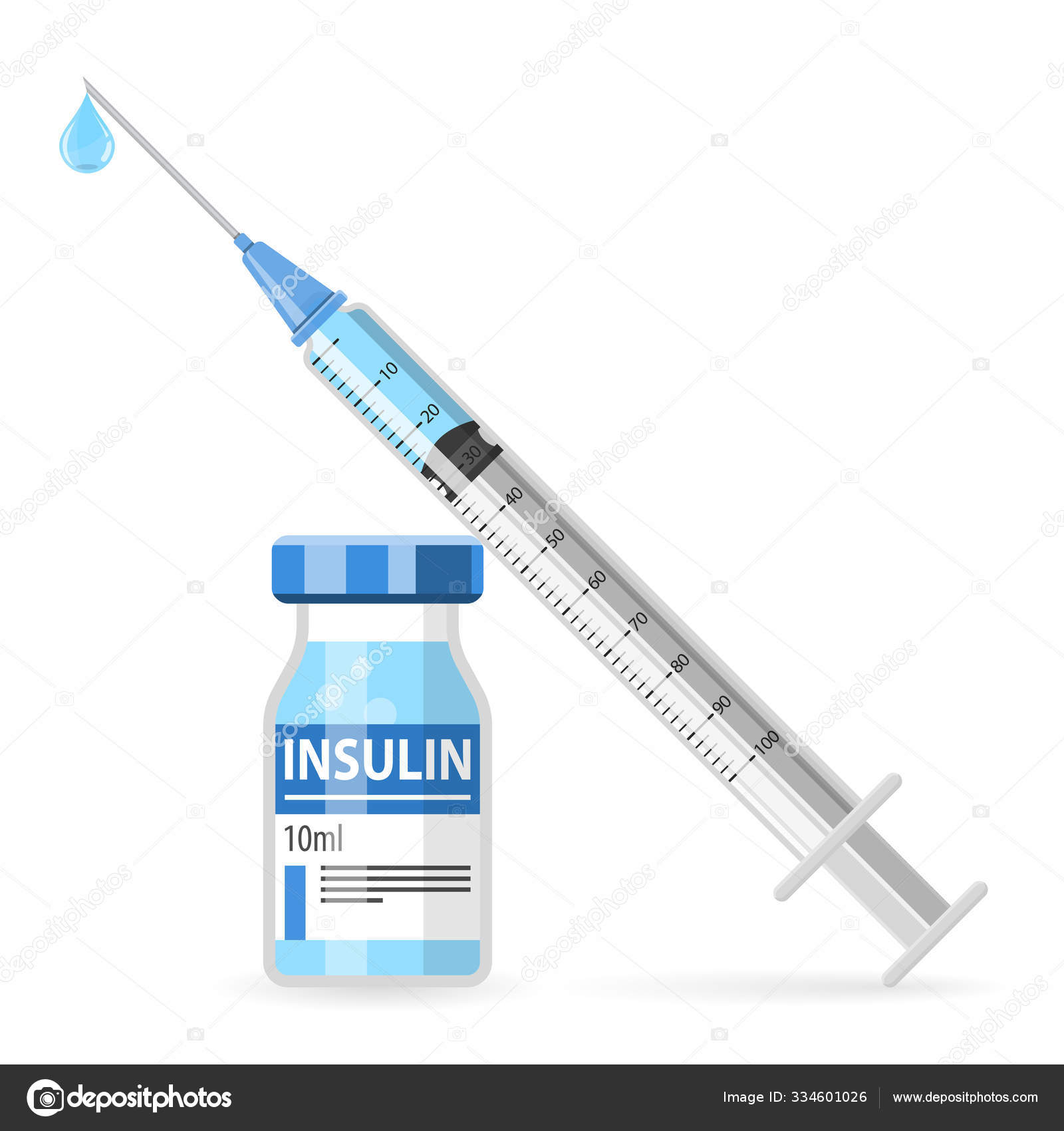 Diabète Insuline Seringue et flacon Vecteur par ©TAlexey 334601026