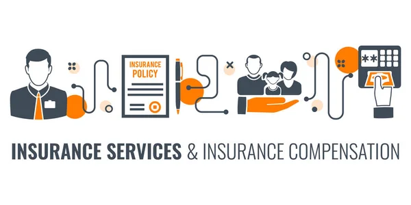 Serviços de seguros Processo Infográficos — Vetor de Stock