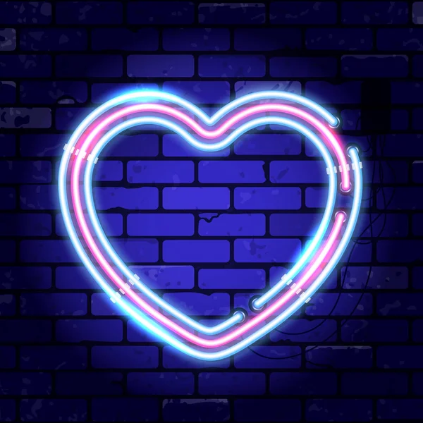 Panneau au néon Saint-Valentin — Image vectorielle