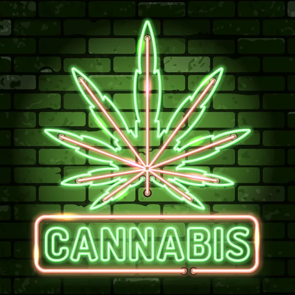 Cannabis Neon Frames Skyltar — Stock vektor