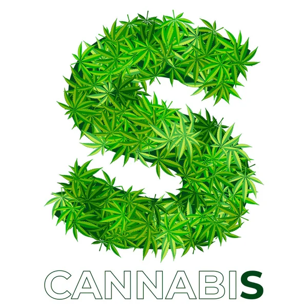 Cannabis hampa blad logotyp — Stock vektor