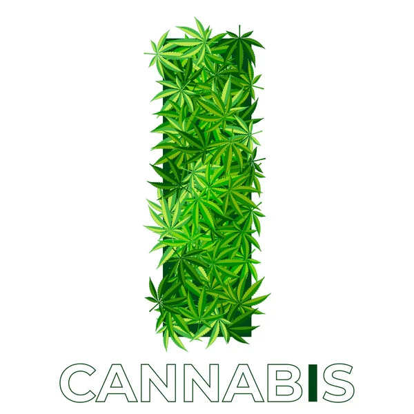 Cannabis hampa blad logotyp — Stock vektor