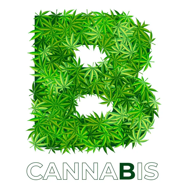 Cannabis hampa blad logotyp — Stock vektor