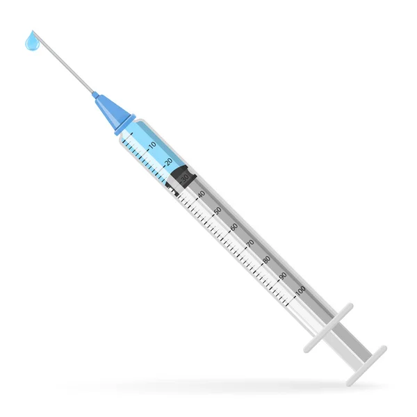 Control Your Diabetes Concept Diabetes Insulin Syringe Flat Style Icon — Stockový vektor