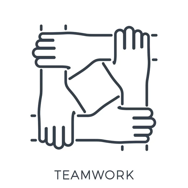 Vrienden Zakenpartners Sloegen Handen Ineen Teamwork Samenwerking Vriendschap Template Kan — Stockvector