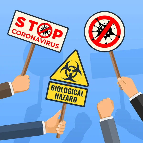 Cepa Del Virus 2019 Ncov Con Señal Stop Cuarentena Novela — Vector de stock