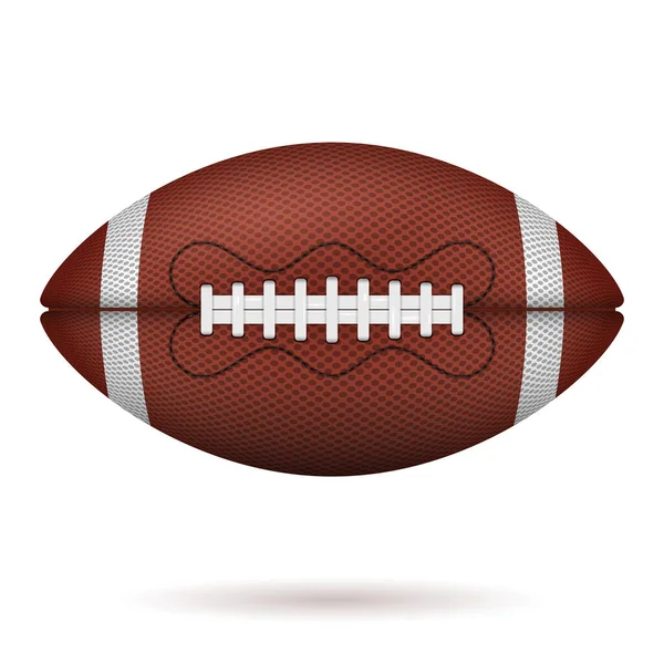 American Football Ball Realistic Icon Front View American Rugby Ball — Stock Vector