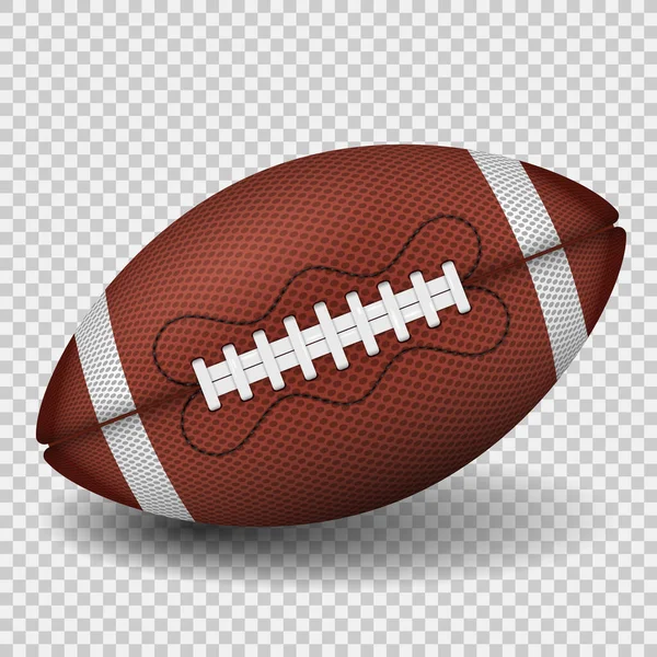 American Football Ball Realistic Icon Front View American Rugby Ball — Stock Vector