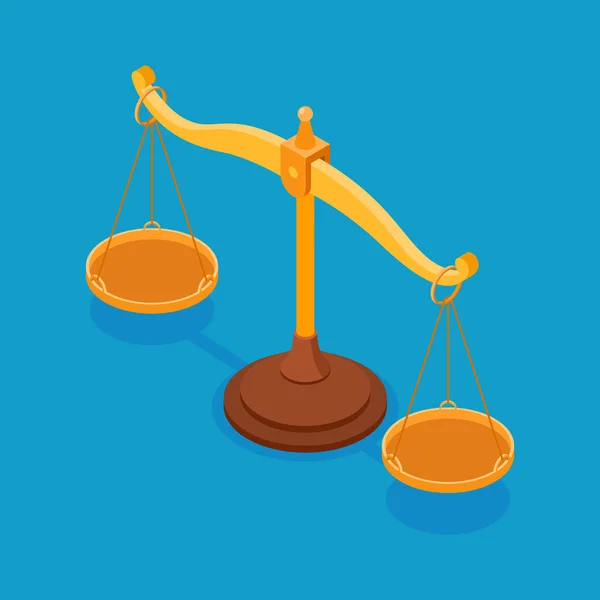 Scale Vuoto Concetto Equilibrio Isometrico Fare Scelta Giustizia Isolato Illustrazione — Vettoriale Stock