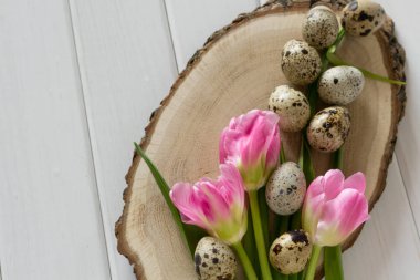 Bahar ve Paskalya tatil kavramı. Üstten Görünüm