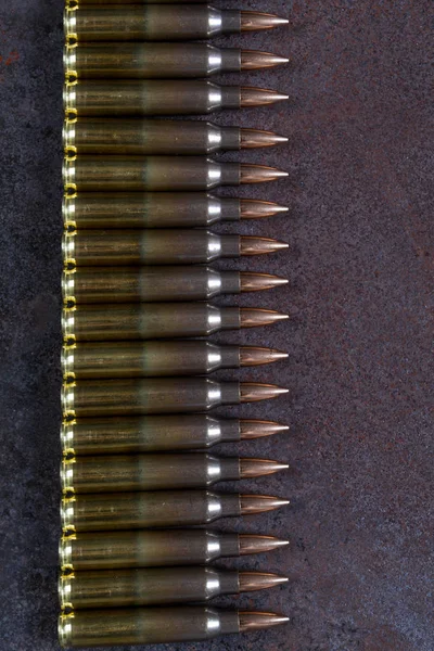 Group of  ammunition on a rusted metal — Stock Photo, Image