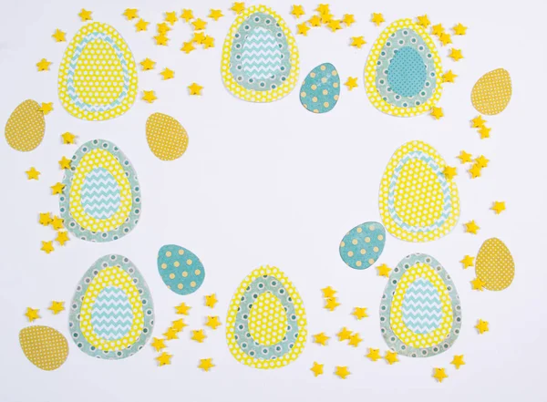 Easter card with decorative eggs. Easter background. Easter application — Stock Photo, Image