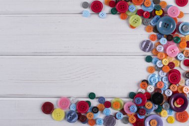 Renkli dikiş düğmeleri çerçeve