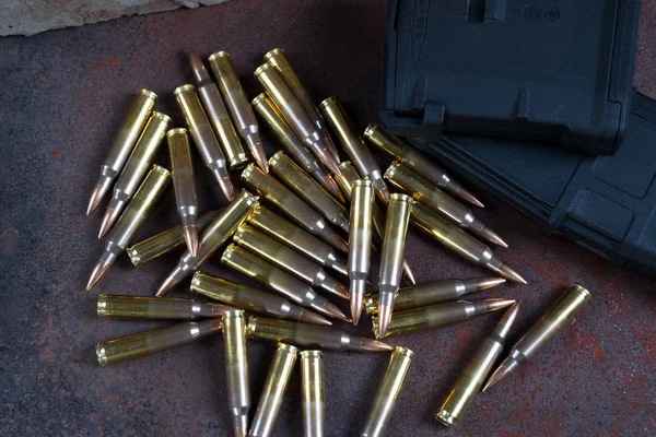 Ammunition och tidskrifter 223 rem — Stockfoto