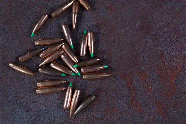 Group of   various bullets on dark background. — Stock Photo, Image