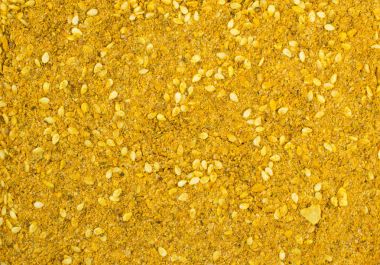 Doku arka plan. Baharat karışımı balık için. Tuz susam kişniş hardal zerdeçal soğan sarımsak baharat otlar biber baharat oluşur