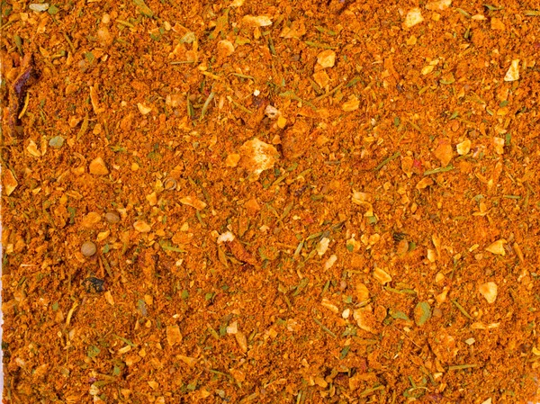 Textur Bakgrund Gul Kryddblandning För Kyckling Kryddor Består Paprika Lök — Stockfoto