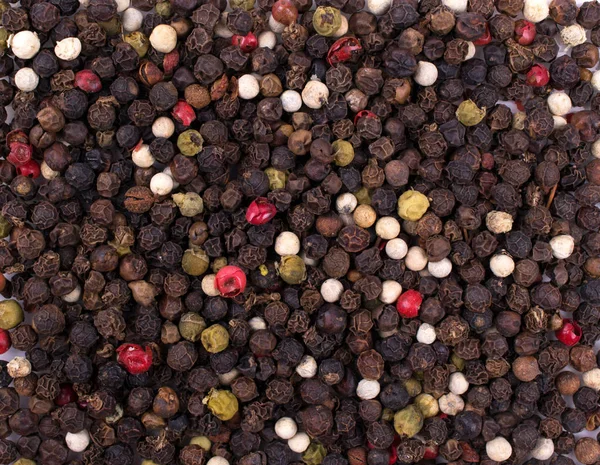 テクスチャ背景 異なるカラフルなミックス乾燥唐辛子ボールの種子のトップ ビュー — ストック写真