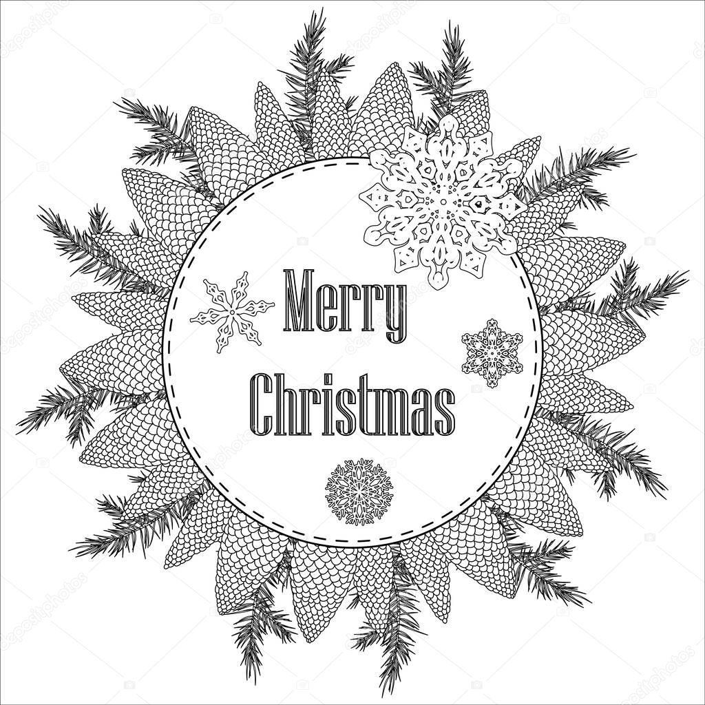 Carte Noel Noir Et Blanc - Carte de vœux pour Noël et la nouvelle année