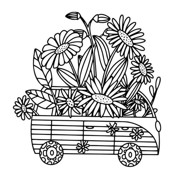 Ônibus Do Vintage, Carro Retro, Livro Para Colorir Pintado, Mão-desenho,  Monocromático Ilustração do Vetor - Ilustração de projeto, cartaz: 78140669