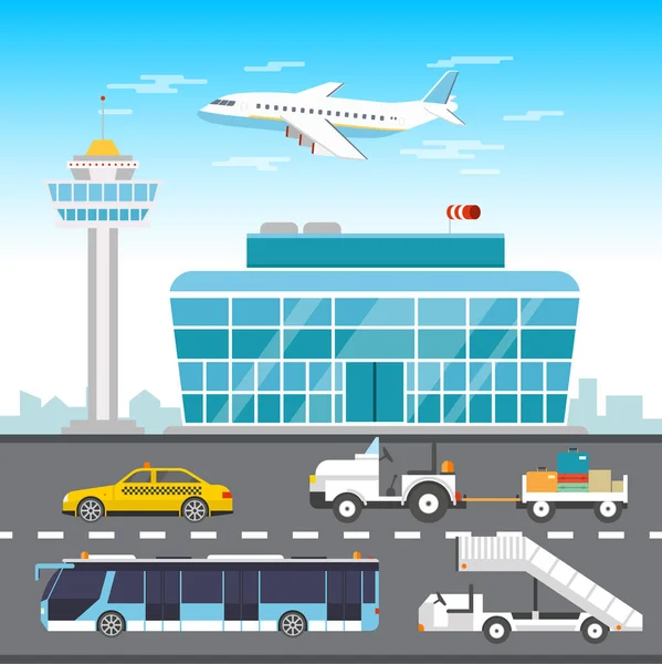 Elementos de infografía aeroportuaria — Vector de stock