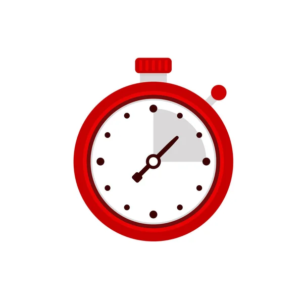 Stopwatch icon. Sport timer on competitions. Trainer holding stopwatch. Start, finish. Time management. Vector illustration flat design. Isolated on background. — Stock Vector