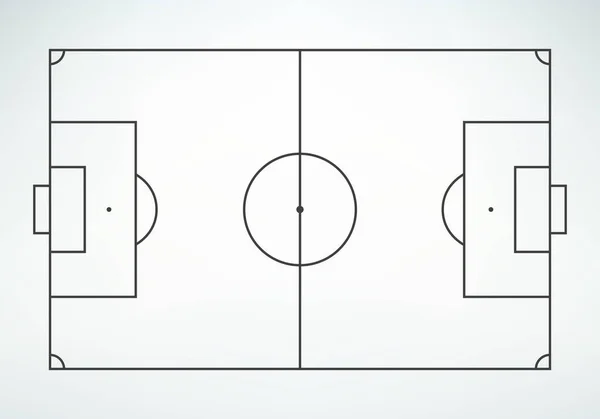 Fotbollsplan Linje Stil Fotbollsplan Vit Bakgrund Ovanifrån — Stock vektor