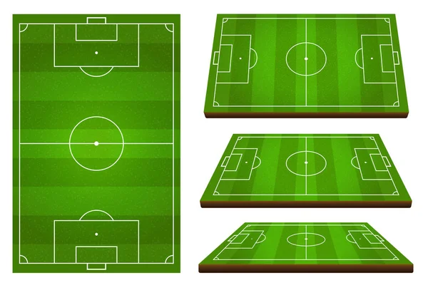 Conjunto Vectorial Fútbol Campo Fútbol Europeo Una Vista Superior Perspectiva Vectores de stock libres de derechos