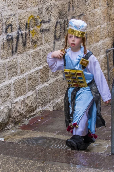 Purim in Meah shearim — Stockfoto