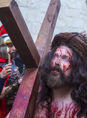 İsa'nın crucifixtion savaşını 