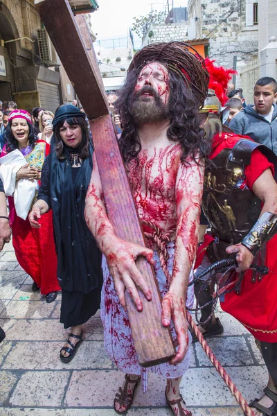 Воссоздание распятия Иисуса — стоковое фото