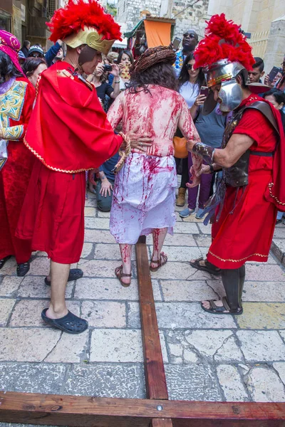 Jézus crucifixtion reenacting — Stock Fotó
