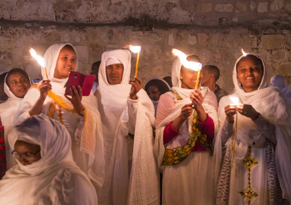 Ethiopische heilige vuur ceremonie — Stockfoto