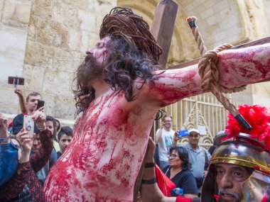 İsa'nın crucifixtion savaşını 