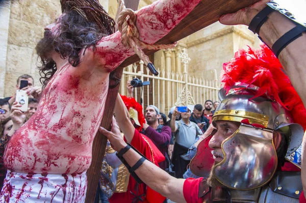 Jézus crucifixtion reenacting — Stock Fotó