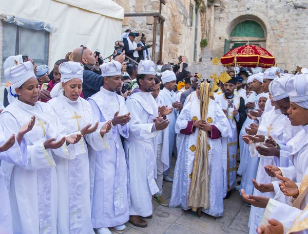 Ethiopian holy fire ceremony — Stock Photo, Image
