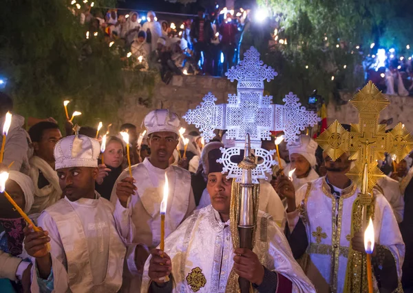 Ethiopian holy fire ceremony — Stock Photo, Image