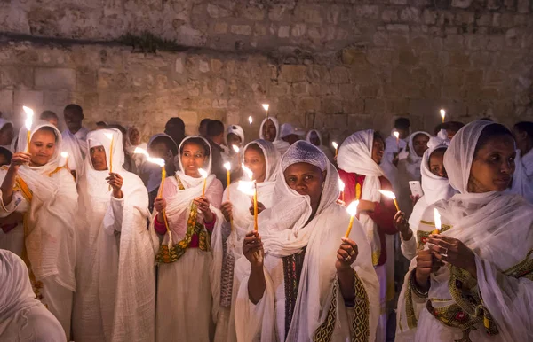 Ethiopian holy fire ceremony — Stock Photo, Image