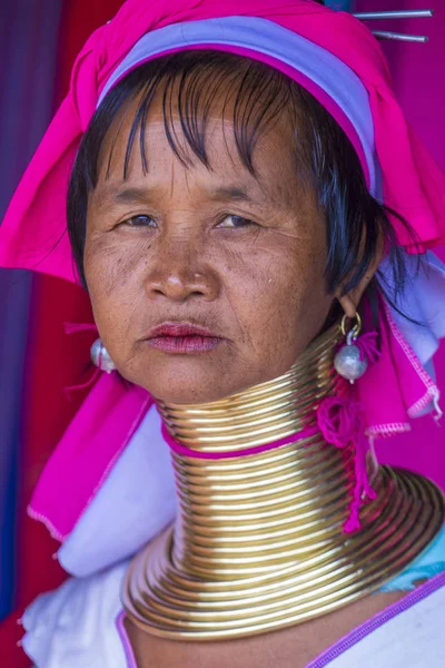 Portrait of Kayan tribe woman in Myanmar — Stock Photo, Image