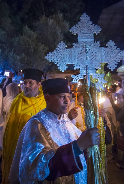 Ethiopian holy fire ceremony — Stock Photo, Image