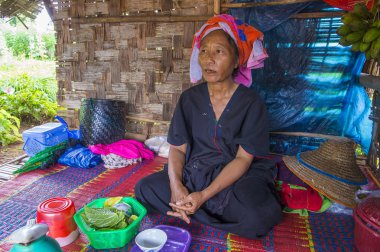 Pao kabile kadın Myanmar portresini